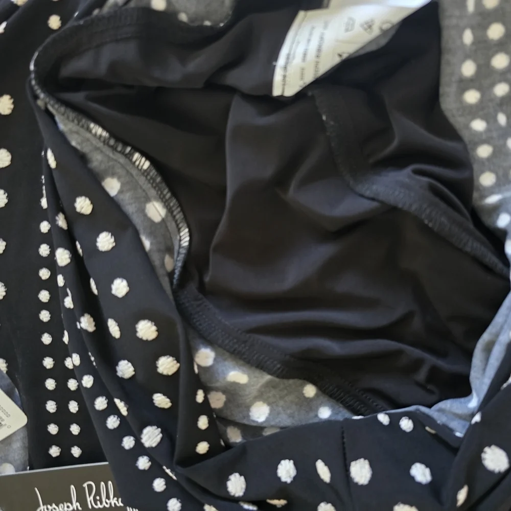 Joseph Ribkoff Black and White Dotted Midi Dress Size 6 NWT